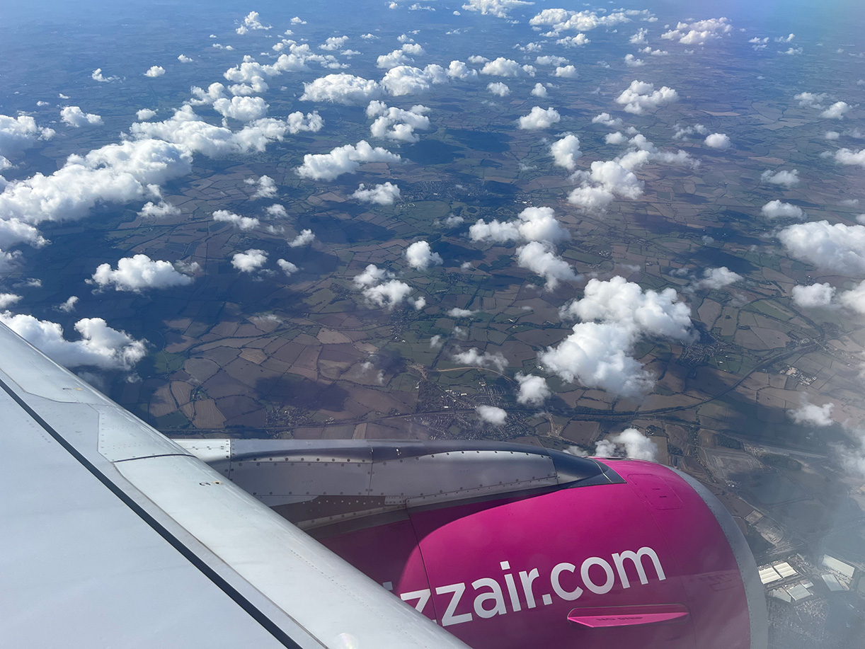 Wizzair flight over Southern England